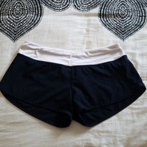 Black/White Lululemon running shorts